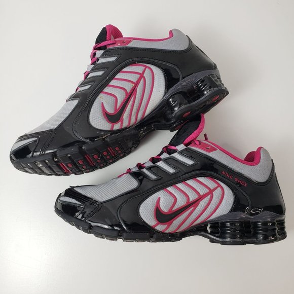 Nike Shox Lace Up Sneakers Black Grey Pink Womens Athletic Casual Shoes Size 7.5 - Picture 7 of 14